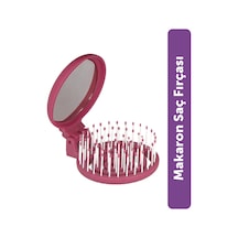 Beauty Makaron Saç Fırçası - 3d Esnek, Aynalı, Çanta Boy - Compact Detangler Mürdüm