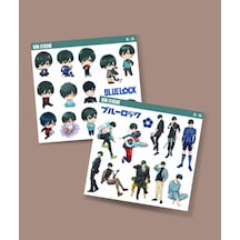 Rin İtoshi-bluelock-parlak Kağıt -2li Sticker Set-telefon Süsleme Blue Lock Etiket Beyaz