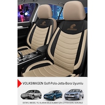Panther Serisi Keten Kumaş Oto Koltuk Kılıfı- Volkswagen Bora-golf-jetta-polo Uyumlu Bej