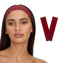 2li Kadın Saç Bandı Bandana Pamuk Likralı Spor Headband Bordo