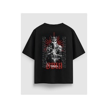 Yolo Street Oversize Siyah Tişört Erkek Odin İskandinav Tanrı Baskılı, %100 Pamuk Premium Streetwear Siyah736363633