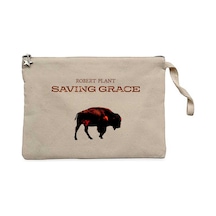 Robert Plant Saving Grace Krem Clutch Astarlı Cüzdan / El Çantası