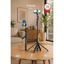 Tripod Çok Amaçlı 1.6m Kamera Telefon Tutucu C17 Siyah