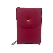 Ollbag Ol-1093i Kadın Zincir Askılı Mini Çanta Cüzdan Bordo - Kırmızı