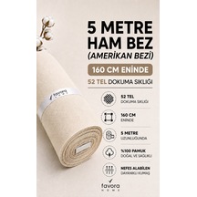 Favora Kalın Ham Bez Astarlık Kumaşı 5 Metre - Döşek Yüzü Ve Döşemelik İçin Krem