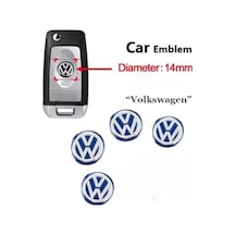 Volkswagen Polo Golf Passat Tiguan Arteon Touareg Caddy Jetta Kumanda Logo Çap 14 Mm 4 Adet