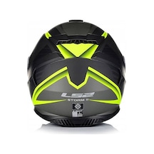 Ls2 Storm 2 Nerve Neon Sarı Kapalı Motosiklet Kaskı Siyah - Neon