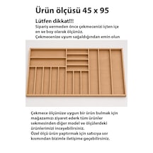 95x45 Cm Ahşap Kaşıklık Çekmece İçi Organizer Doğal Ahşap Mutfak Düzenleyici