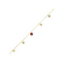 925 Ayar Gümüş Yuvarlak Garnet Taşlı Kar Tanesi Halhal