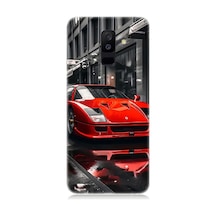 Samsung Galaxy A6 Plus Uyumlu Kırmızı Spor Araba Desenli Silikon Kılıf