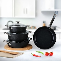Güral Antoryum Pro 7 Parça Thermoguard Granit Tencere Takımı Siyah 9050834
