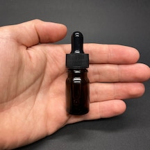 Kahverengi Cam Damlalıklı Şişe Siyah Plastik Kapak 5 ML
