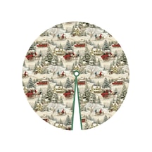 Yılbaşı Çam Ağacı Örtüsü Vintage Kış Masalı