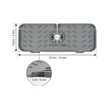 Pazly Mutfak Ve Banyo İçin Silikon Su Filtreli Kaymaz Musluk Matı - Su Sıçramasını Önler Gri Gri