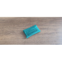 Sumerian Leather Craft Minimalist Deri Kartlık Yeşil Rfid Kart Koruma Hediye Yeşil
