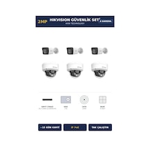 Hikvision 6 Kameralı 2mp Güvenlik Kamera Seti Ip Poe Acusense 1tb 15 Gün Kayıt Dome+bullet
