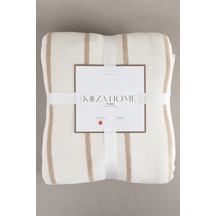Twin Battaniye Soft Pamuklu Çift Kişilik Battaniye Kahve Krem 200 X 220 5028a Kahve Krem