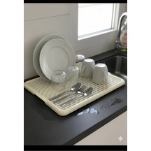 Bulaşık Kurutmalık Tezgah Üstü & Süzdürmatik Kurutma Süzdürme Plastik Beyaz Diğer