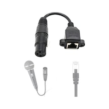 Rogfer 15cm Xlr 3 Pin Dişi - Rj45 Dişi Ağ Konektörü Adaptör Dönüştürücü Kablosu