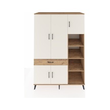 Kronos Dolap 10 Raflı Tek Çekmeceli 5 Kapaklı 132x59x195 Çam-aytaşı/çam Aytası/atlas Çam - Atlas Çam