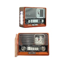 Zengemtx Nostaljik Vintage Radyo Taşınabilir Bluetooth Bağlantılı Hoparlör Radyo