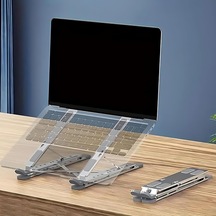 Tr Ayarlanabilir Laptop Standı 7 Kademeli, Ergonomik, Kaymaz Silikon Destekli, Taşınabilir Dizüstü Bilgisayar V