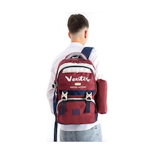 Ventis Unisex 2'li Set Okul Çantası Lise Ortaokul Kalemlikli Sırt Çantası 43 30 Cm Çok Cepli Vnt1-e Bordo
