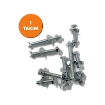 M8x120 Akb Anahtar Başlı Civata + Somun + Pul 1 Takım M8 X 20