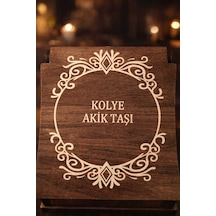 Doğal Akik Taşı Kum Rengi El İşi Tasarım Kolye Diğer