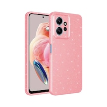 Redmi Note 12 4g Kılıf Parlak Simli Ve Kamera Korumalı Spoty Silikon Kapak Pembe