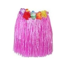 Hawaii Hula Eteği Pembe Renk 40  Cm