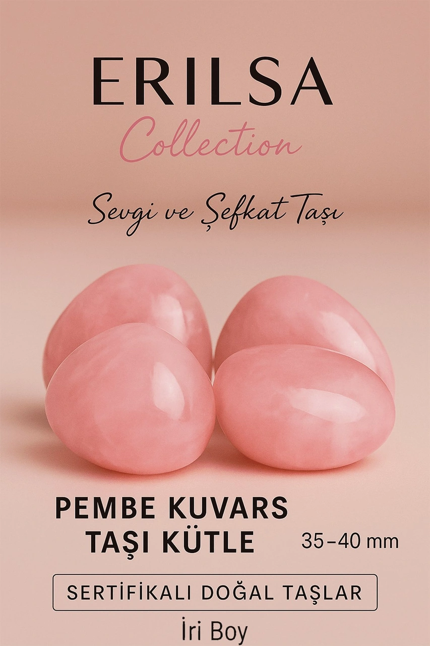 Sertifikalı Pembe Kuvars Taşı Kütle 35 40 Mm İri Boy Sevgi Ve Ş
