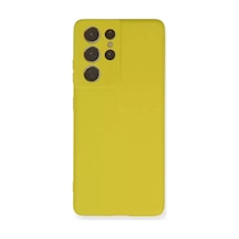 Sh Newface Samsung Samsung Uyumlu Galaxy S21 Ultra Kılıf Nano İçi Kadife Silikon - Sarı Najmaddin