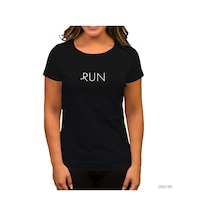 Run Siyah Kadın Tişört