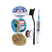 Lehimleme Seti Havya Ucu Temizleme Teli Flux,lehim Emme Tel 3,0mm Ve Lehim Teli Soldering 40gr 0,3mm St013