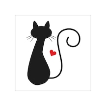 Kalpli Kedi Folyo Sticker 160cm Uzunluk Siyah