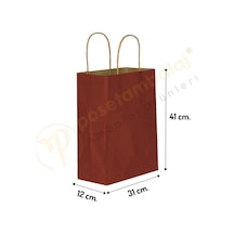 Bordo Kraft Çanta Büyük Boy 31x12x41 Cm 25 Adet