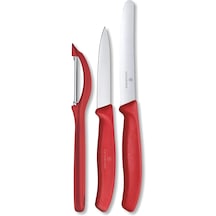 Victorinox 3 Parça Kırmızı Bıçak & Soyacak Seti