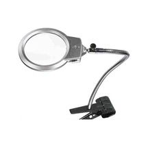 Mandallı Ayarlanabilir Başlıklı Led Işıklı Büyüteç 130 MM