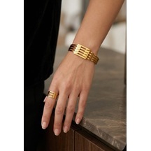Kaburga-ayarlanabilir Yüzük Takı Set Gümüş - Rose Gold