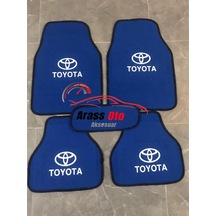 Toyota Uyumlu Carina Logolu Mavi Halı Paspas Çift Kat 460147792