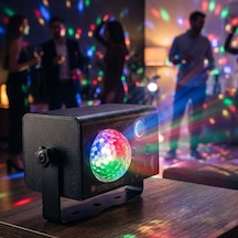 Quenlite Qd-115 Rgb Led Lazer Disko Topu Sahne Işık Projektörü 3'ü 1 Arada