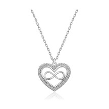 Gümüş Kalp Sonsuzluk Kadın Kolye (551185409)