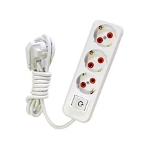 Metre 3'lü Priz - Anahtarlı Uzun Esnek Kablolu, Güvenli Ve Dayanıklı Uzatma Kablosu 1