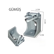 Perdemix Dekoratif Ray Montaj Aparatı Kısa Ayak 3 CM 6 Adet Gümüş
