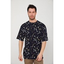 Cazador 4421 Oversize Erkek T-shirt Lacivert
