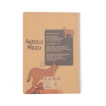 Ayrex Anadolu Mirası Spiralli Defter, A4, 100 Yaprak, 70g Kağıt, Çizgili, 500 Mikron Pp Kapak, Pet Spiralli, Asorti Çok Renkli