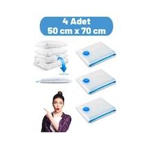 4 Adet 50x70 Cm Vakumlu Hurç Yorgan Hurcu Valiz Düzenleyici Gardırop Düzenleyici Vakumlu Poşet Sil Diğer