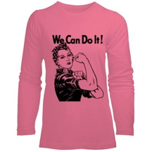 We Can Do It Tasarımlı Kadın Uzun Kol Tişört (525477044)