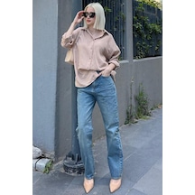 Madmext Mavi Straight Fit Kadın Jean Mg2034-mavi Mavi